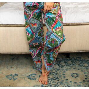 Printfresh Pajama Pants In High Horse Organic Cotton Poplin Blush Denim Size XS